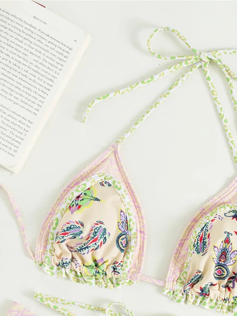 High-Waisted Printed Bikini With Delicate Ruffles