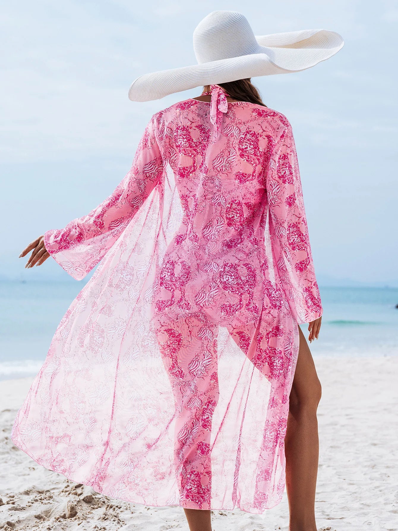 Top And Shorts Set With Printed Cover-Up