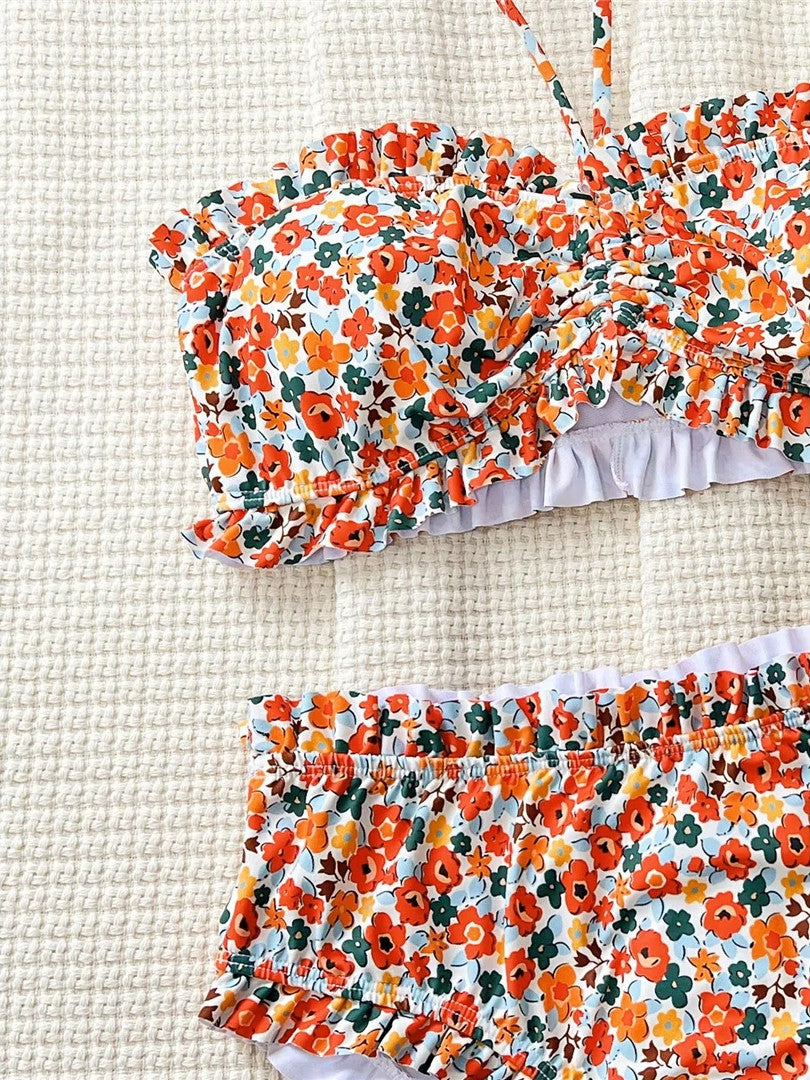 High-Waisted Printed Bikini With Delicate Ruffles